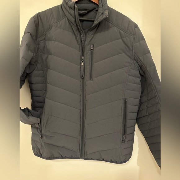 Men's Grey Puffer Jacket by Andrew Marc. - Picture 4 of 4